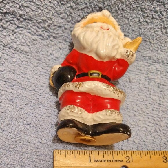 Vintage Enesco Ceramic Bowling Santa Claus 1950s Christmas Salt Shaker - Picture 13 of 16